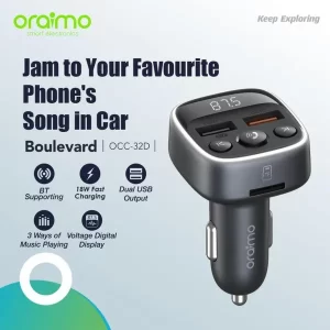 Cargador De Auto Carga Rápida Dual Usb V2 + Bluetooth + Ssd Color Negro